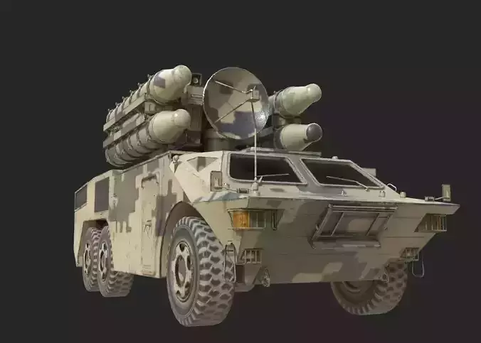 4 coatings of PLA Army HQ7 HQ-7 SURFACE-TO-AIR MISSILE SYSTEM Low-poly 3D model