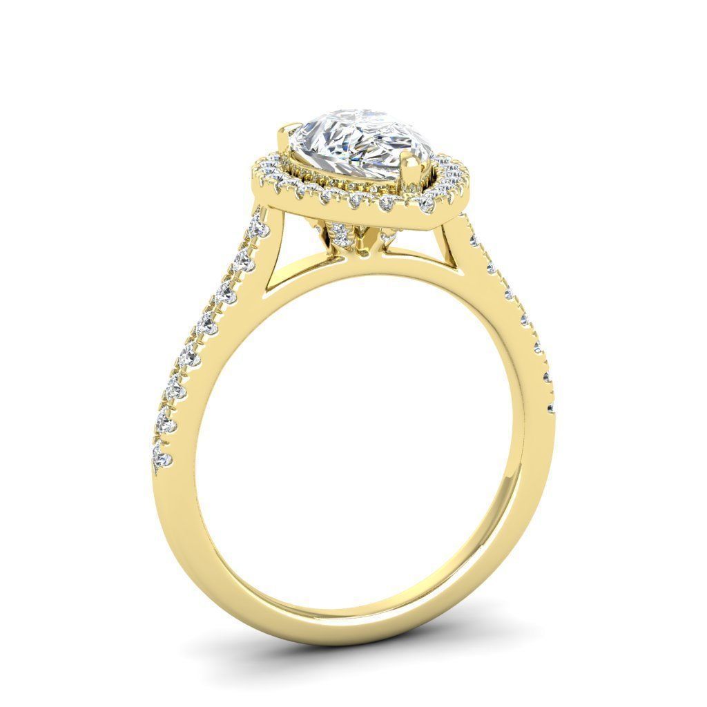Engagement ring Mia pear 3D print model_14