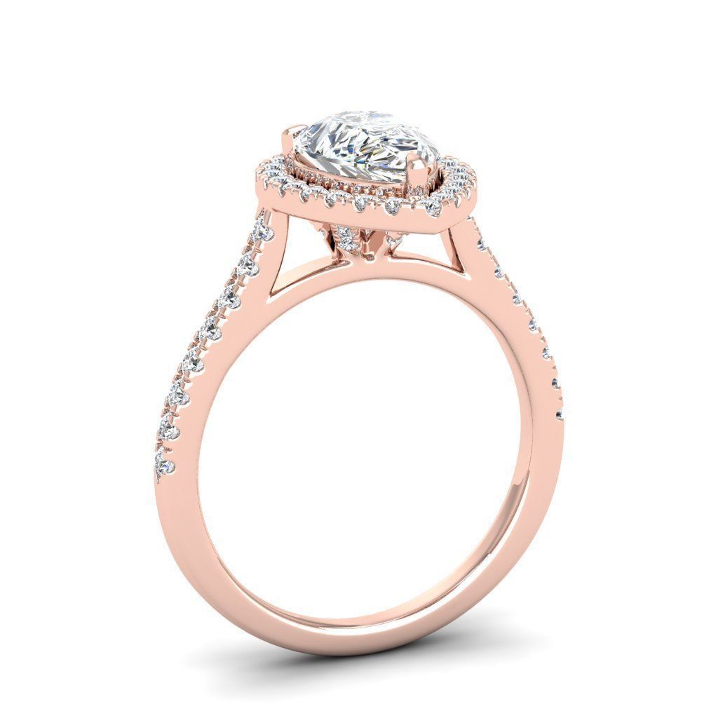 Engagement ring Mia pear 3D print model_5