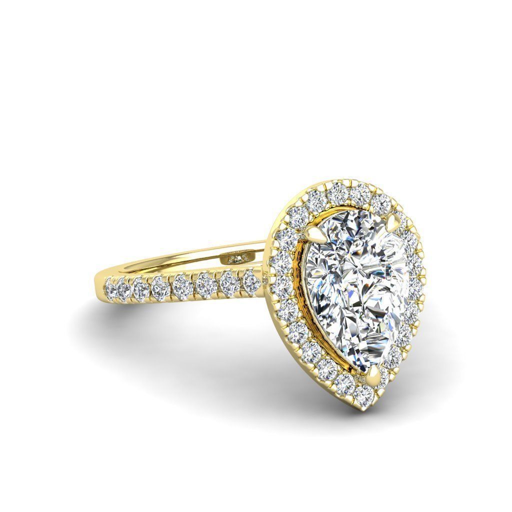 Engagement ring Mia pear 3D print model_26