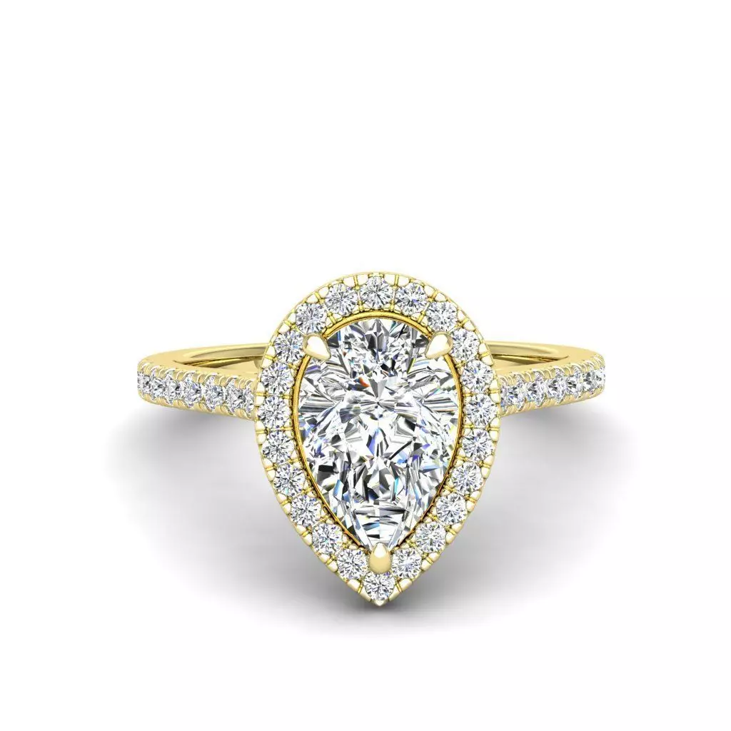 Engagement ring Mia pear 3D print model_0