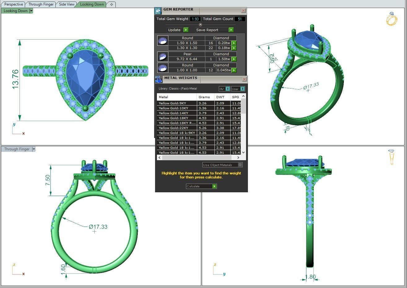 Engagement ring Mia pear 3D print model_25