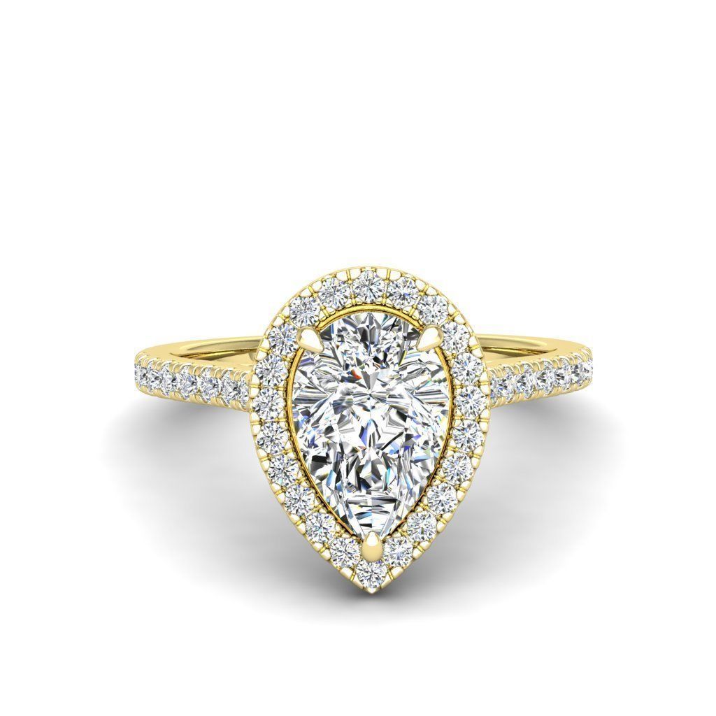 Engagement ring Mia pear 3D print model_22