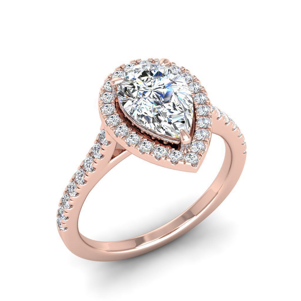 Engagement ring Mia pear 3D print model_23