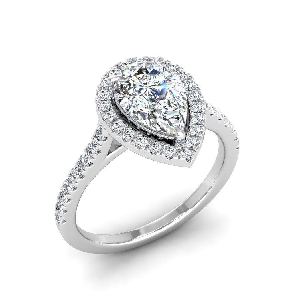 Engagement ring Mia pear 3D print model_12