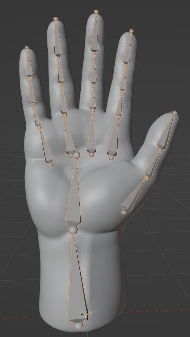 Hands with high to low poly with riggs Low-poly 3D model_3