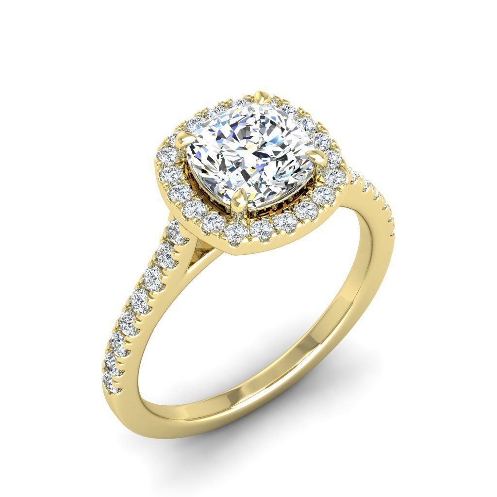 Engagement ring Mia qushion 3D print model_12