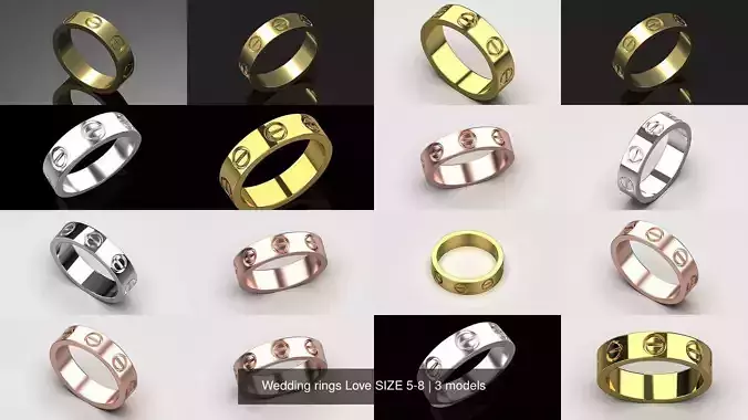 Wedding rings Love SIZE 5-8