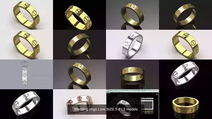 Wedding rings Love SIZE 5-8