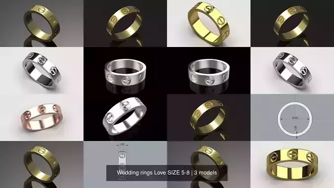 Wedding rings Love SIZE 5-8