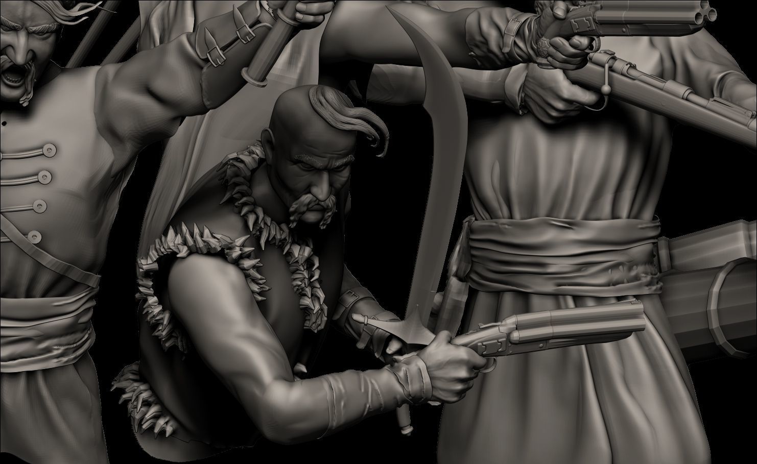 Six Cossacks 3D model_1