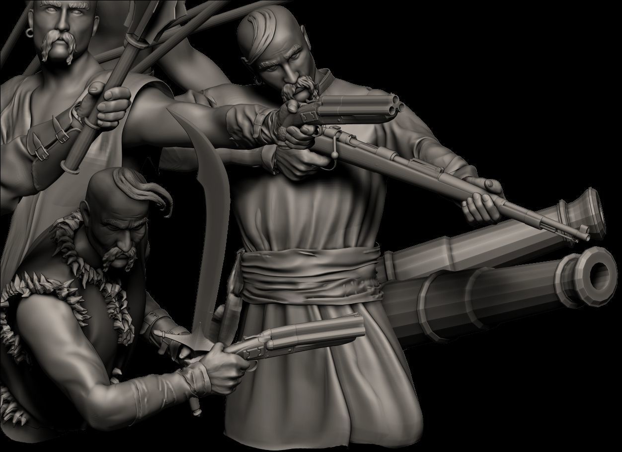 Six Cossacks 3D model_3