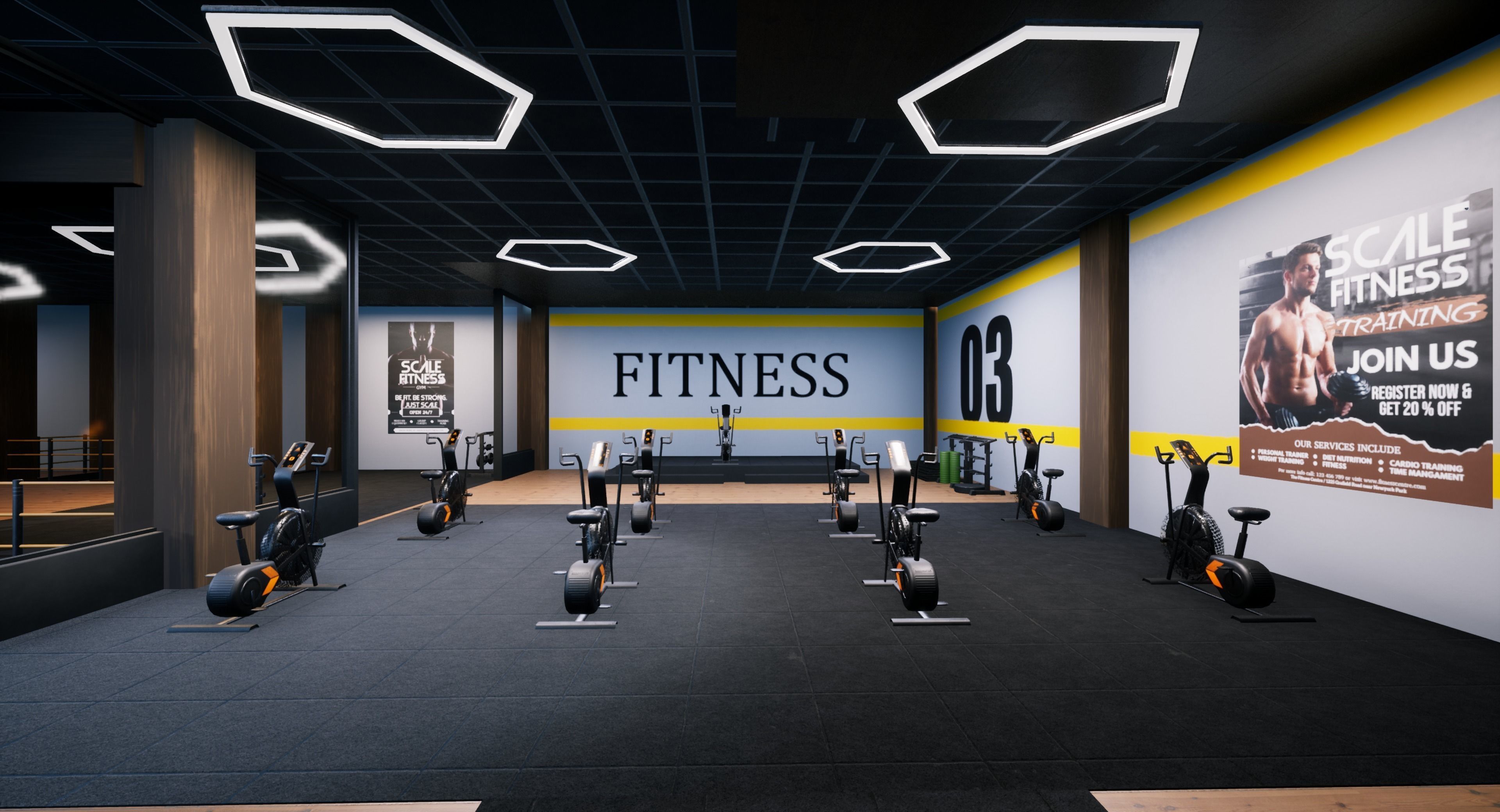 Gym modular pack -Unreal Engine- and -FBX- Low-poly 3D model_12