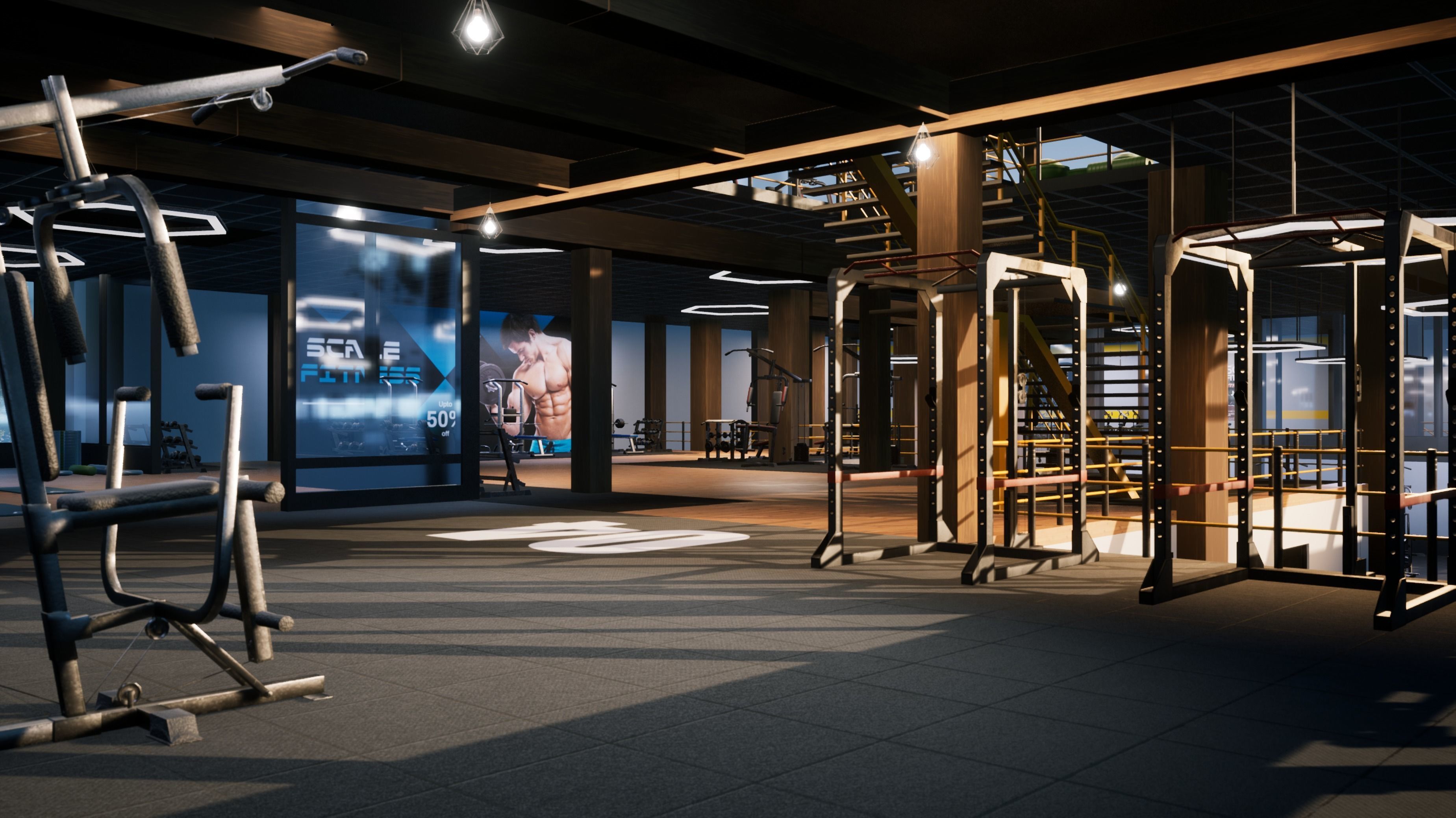 Gym modular pack -Unreal Engine- and -FBX- Low-poly 3D model_16