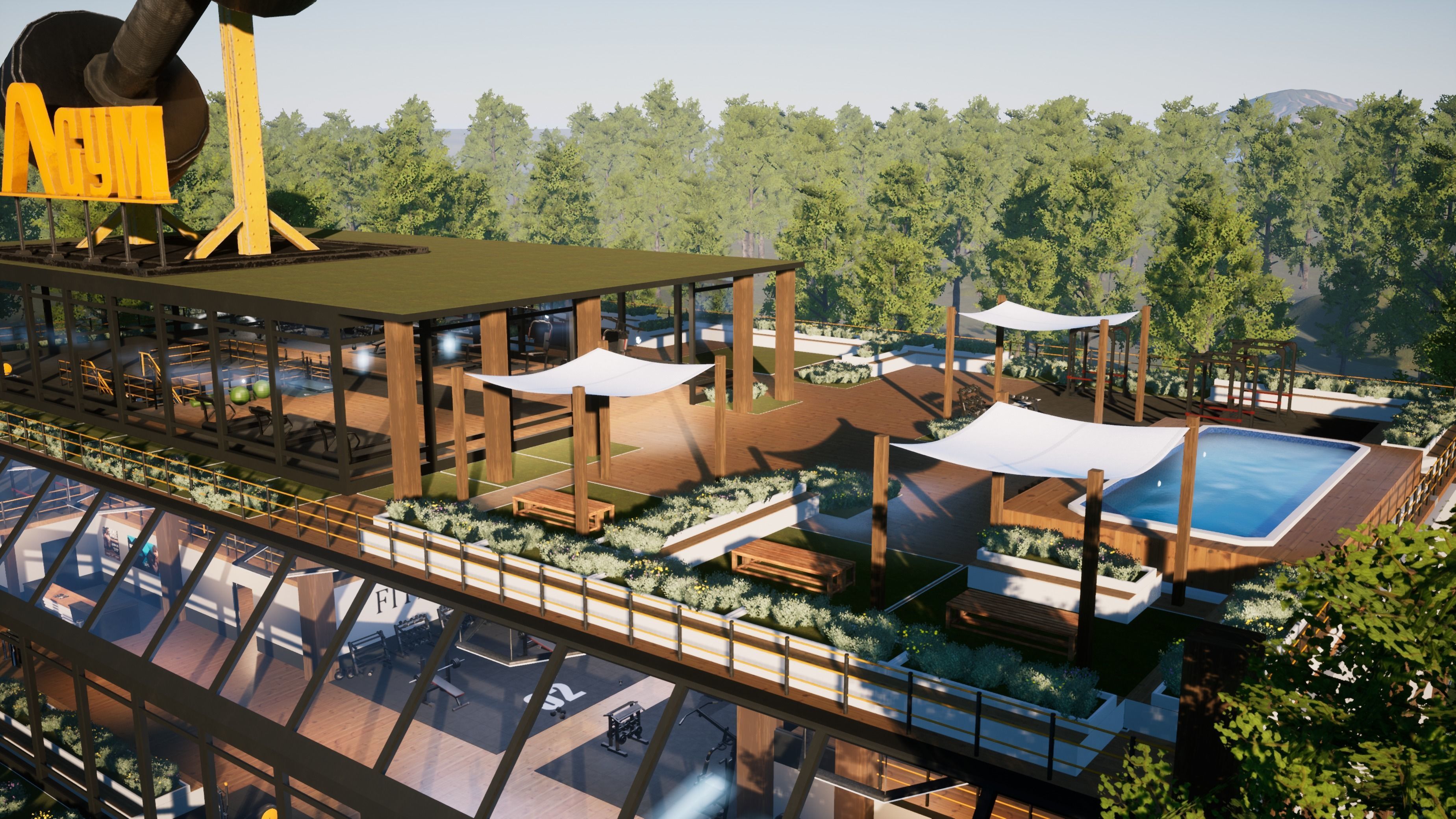 Gym modular pack -Unreal Engine- and -FBX- Low-poly 3D model_18