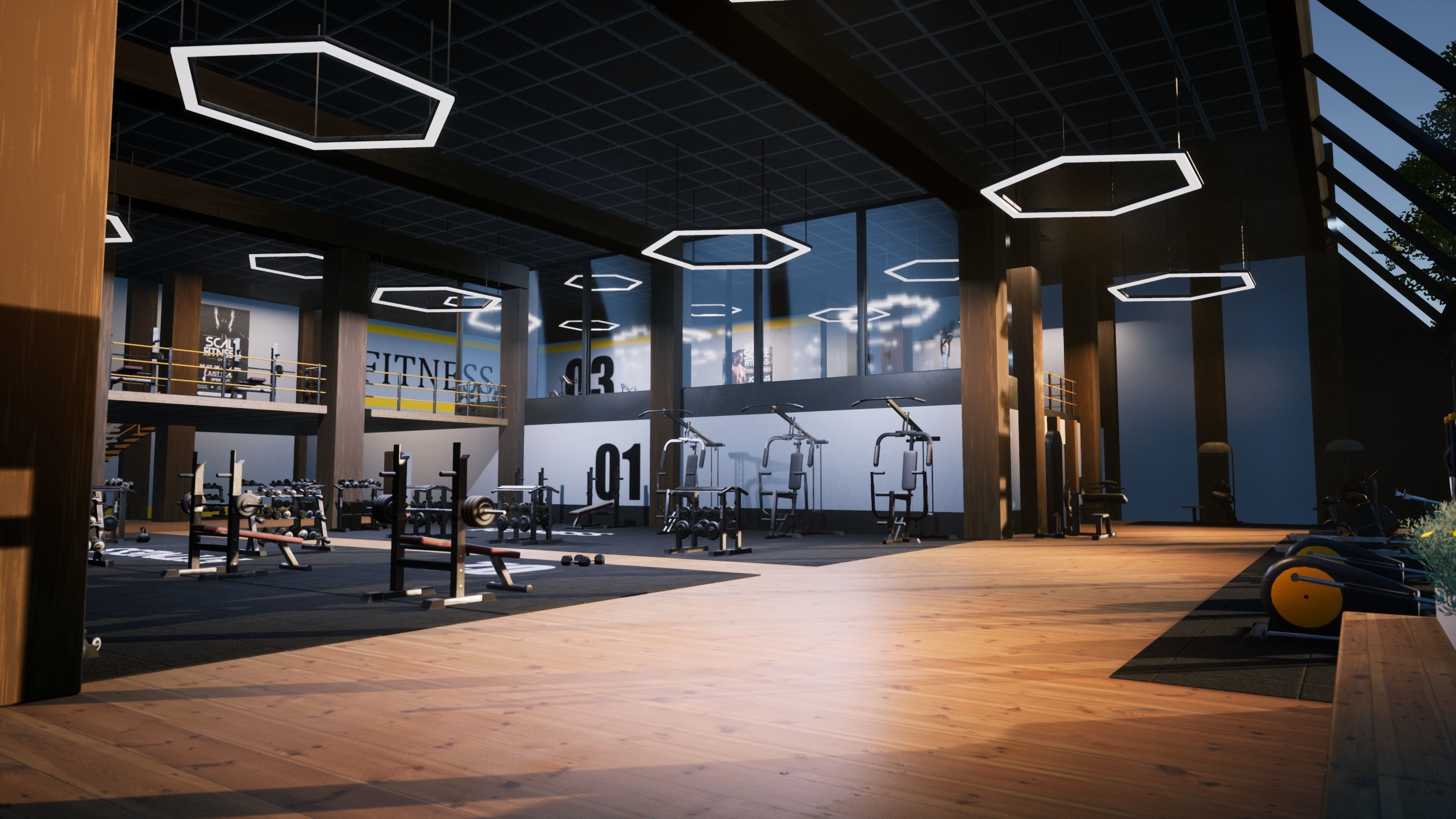 Gym modular pack -Unreal Engine- and -FBX- Low-poly 3D model_6