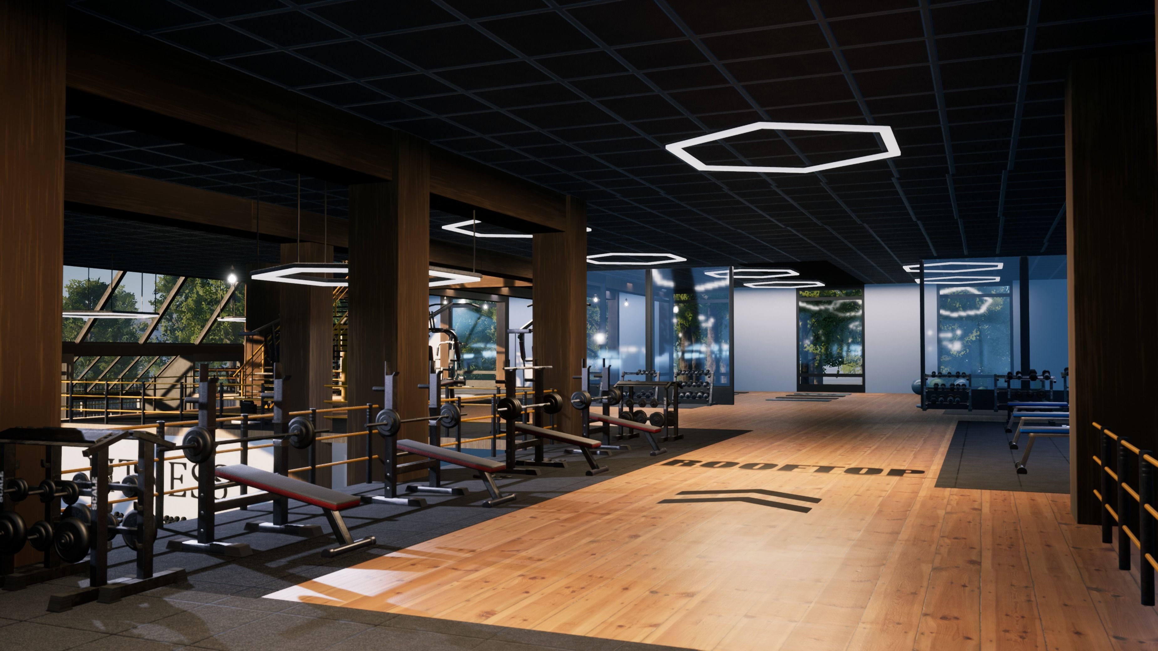 Gym modular pack -Unreal Engine- and -FBX- Low-poly 3D model_13