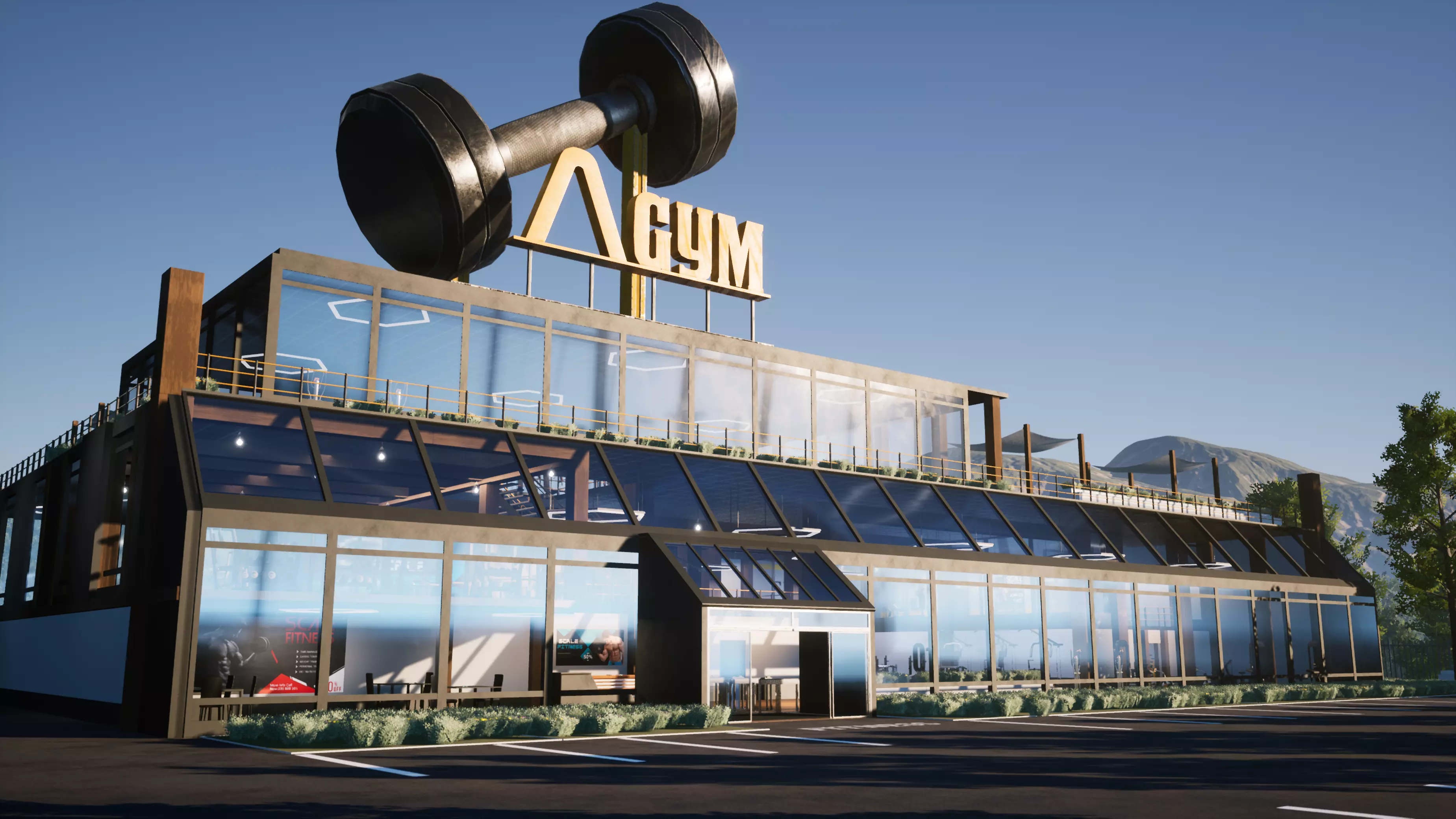 Gym modular pack -Unreal Engine- and -FBX- Low-poly 3D model_0