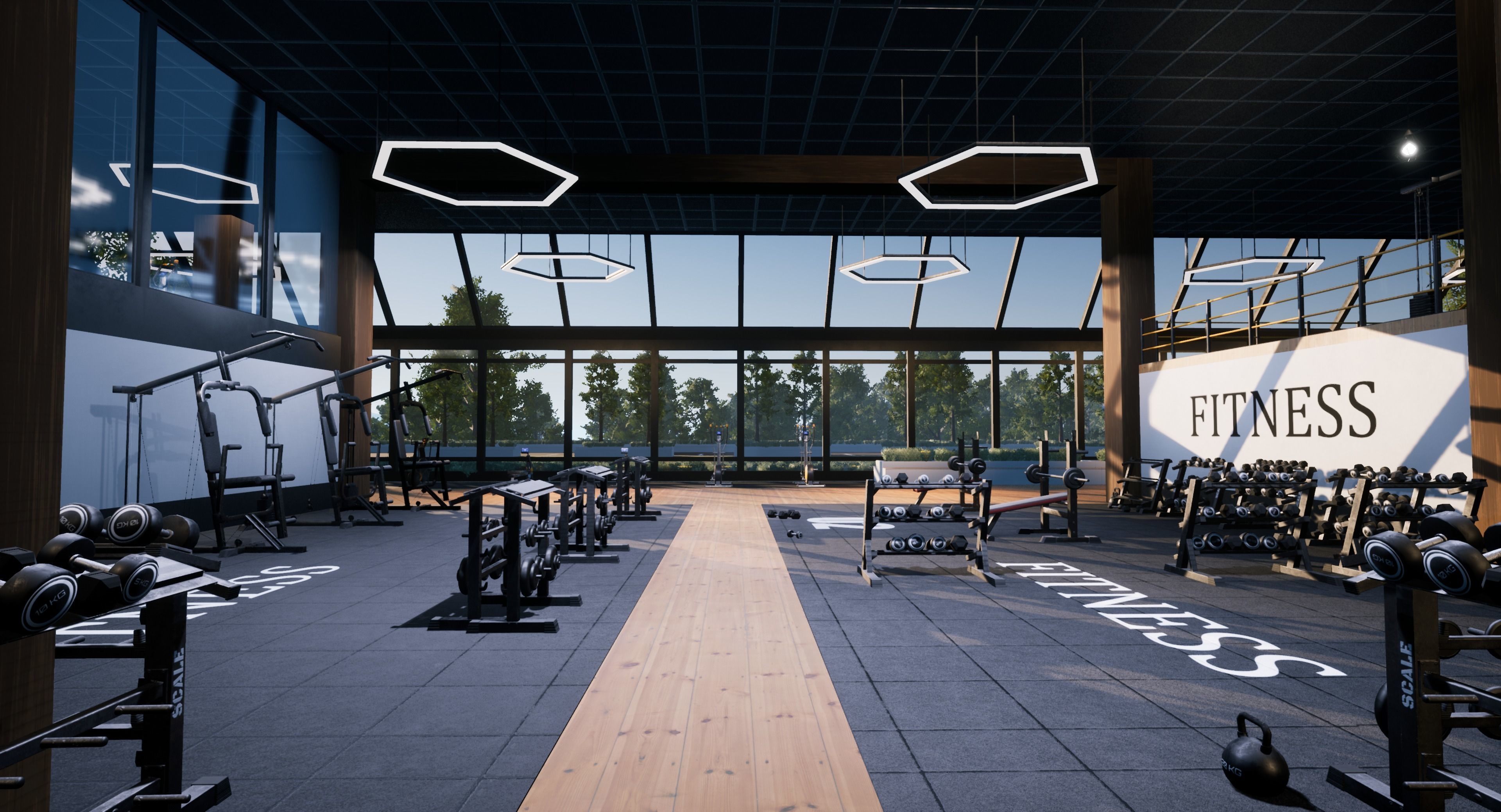 Gym modular pack -Unreal Engine- and -FBX- Low-poly 3D model_10