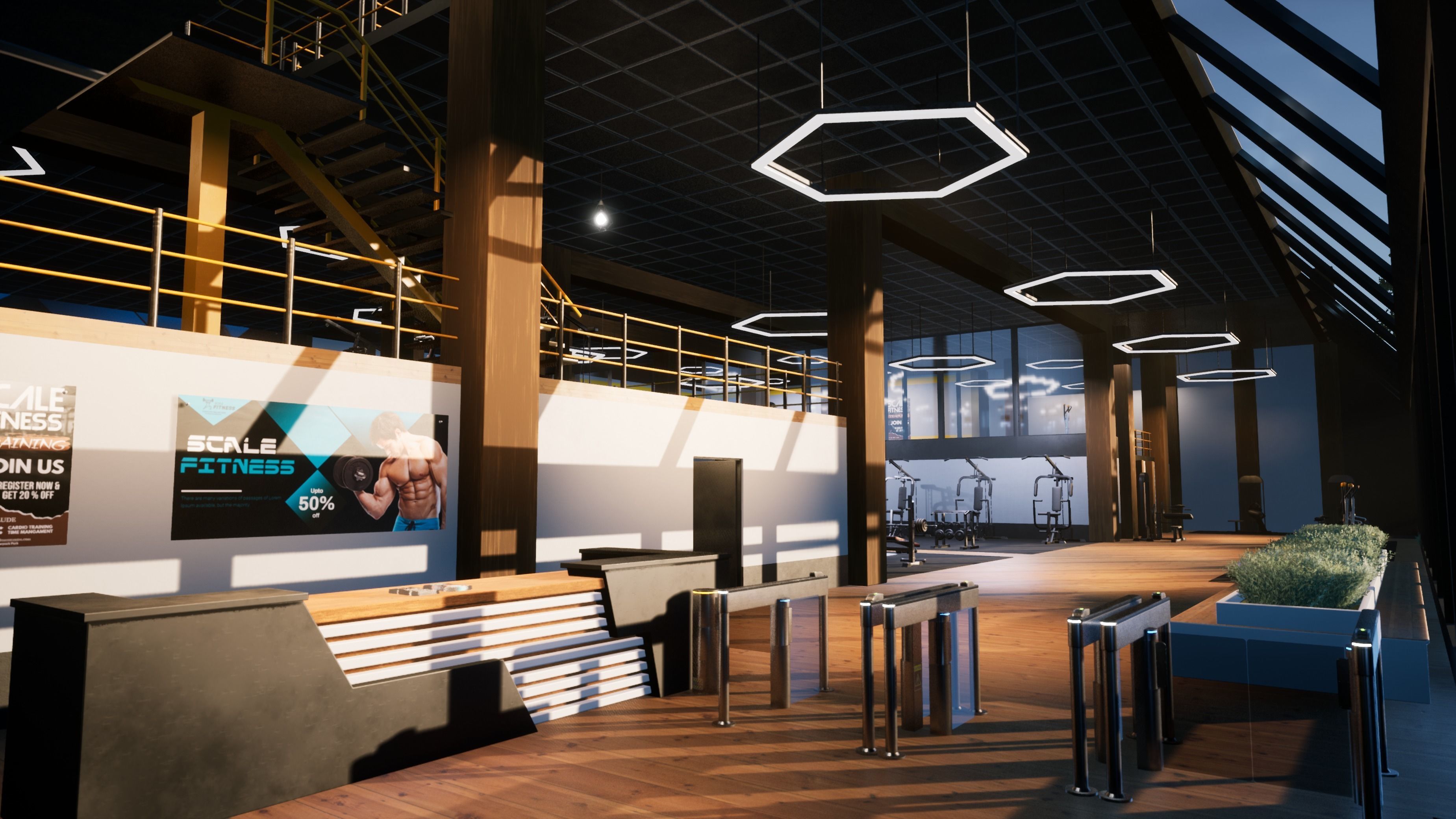 Gym modular pack -Unreal Engine- and -FBX- Low-poly 3D model_4