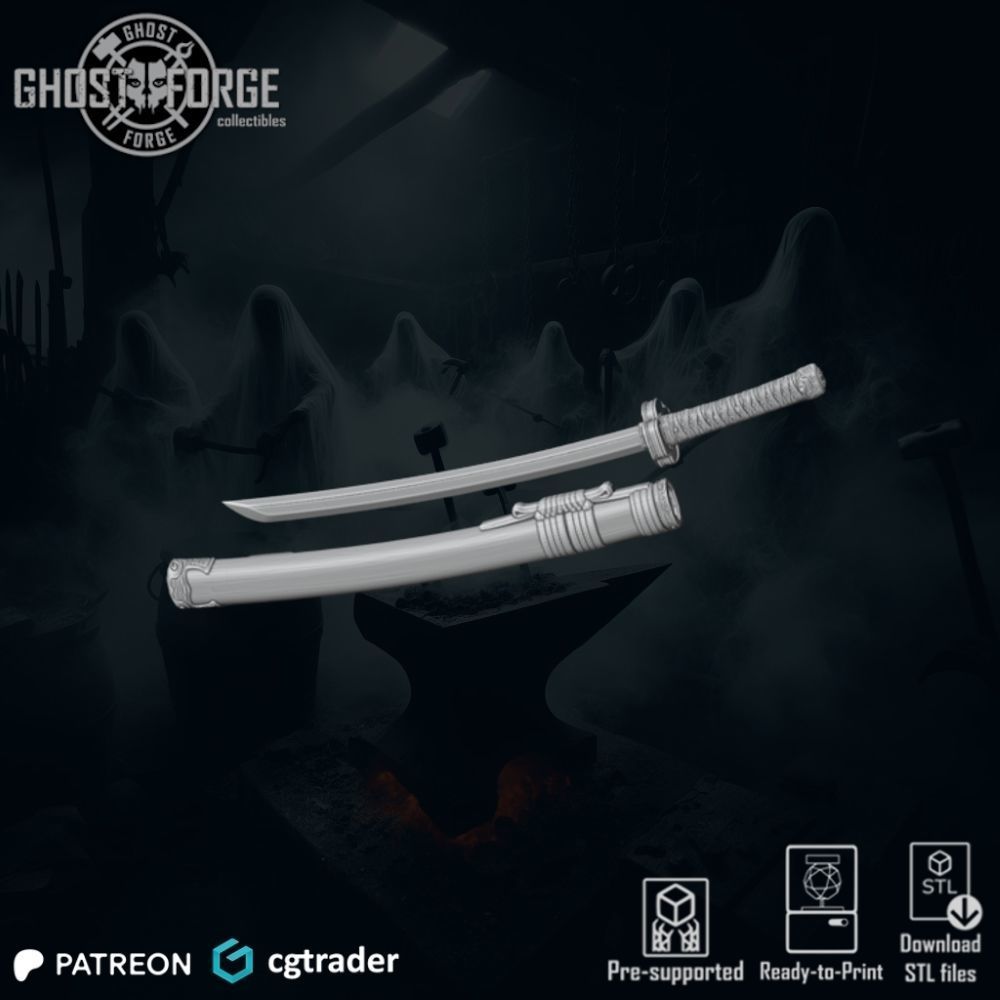 Katana Samurai Sword 3D print model_1