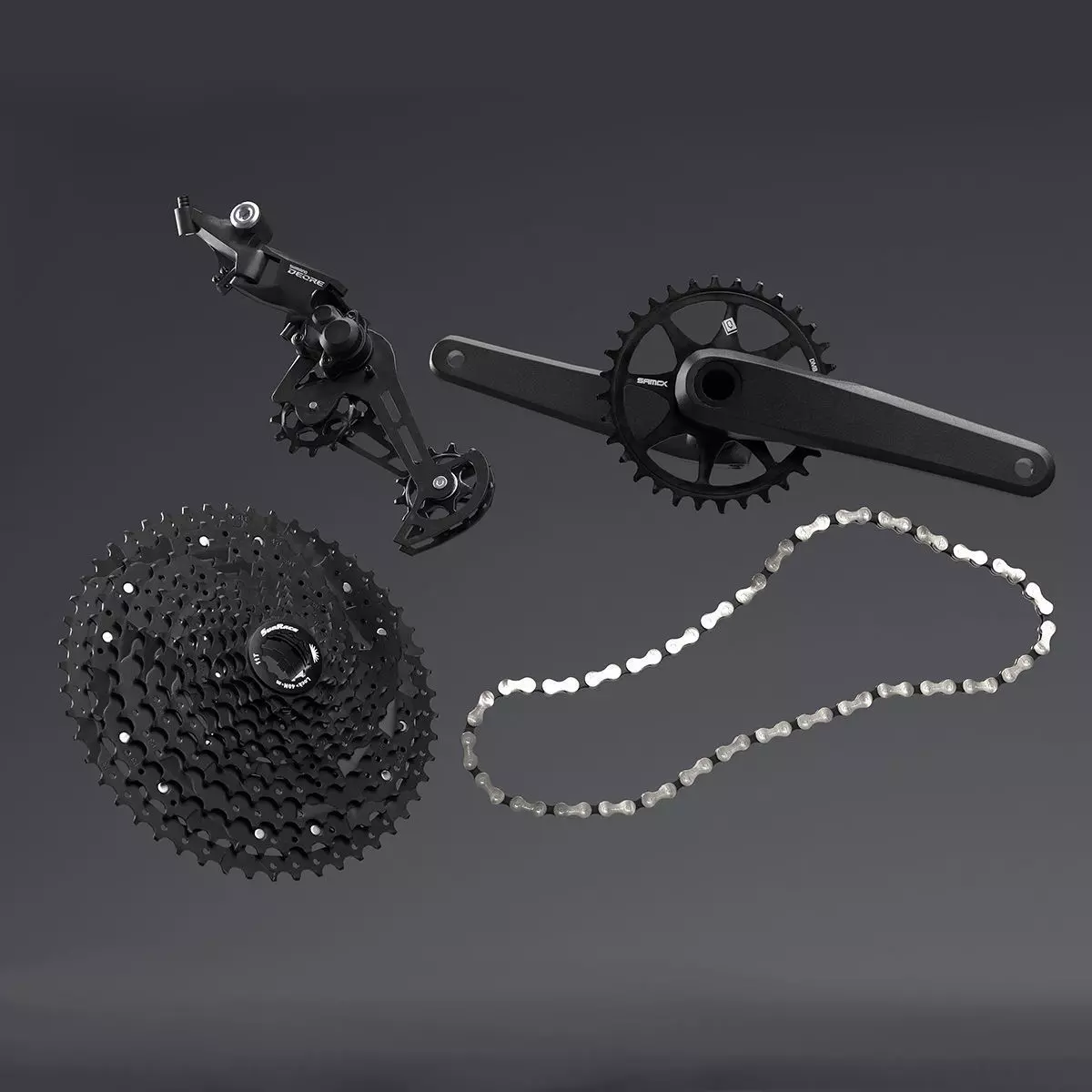 MTB drivetrain Low-poly 3D model
