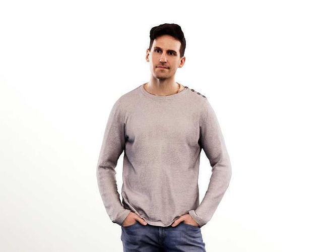 Tom 14275 - Standing Casual Man Low-poly 3D model