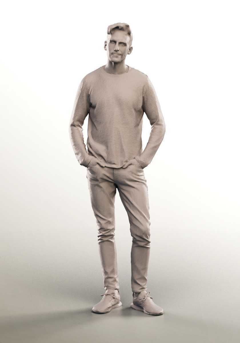 Tom 14275 - Standing Casual Man Low-poly 3D model_3