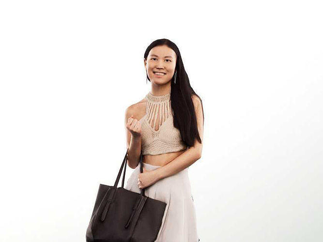 Anita 14267 - Walking Young Woman With Bag Low-poly 3D model