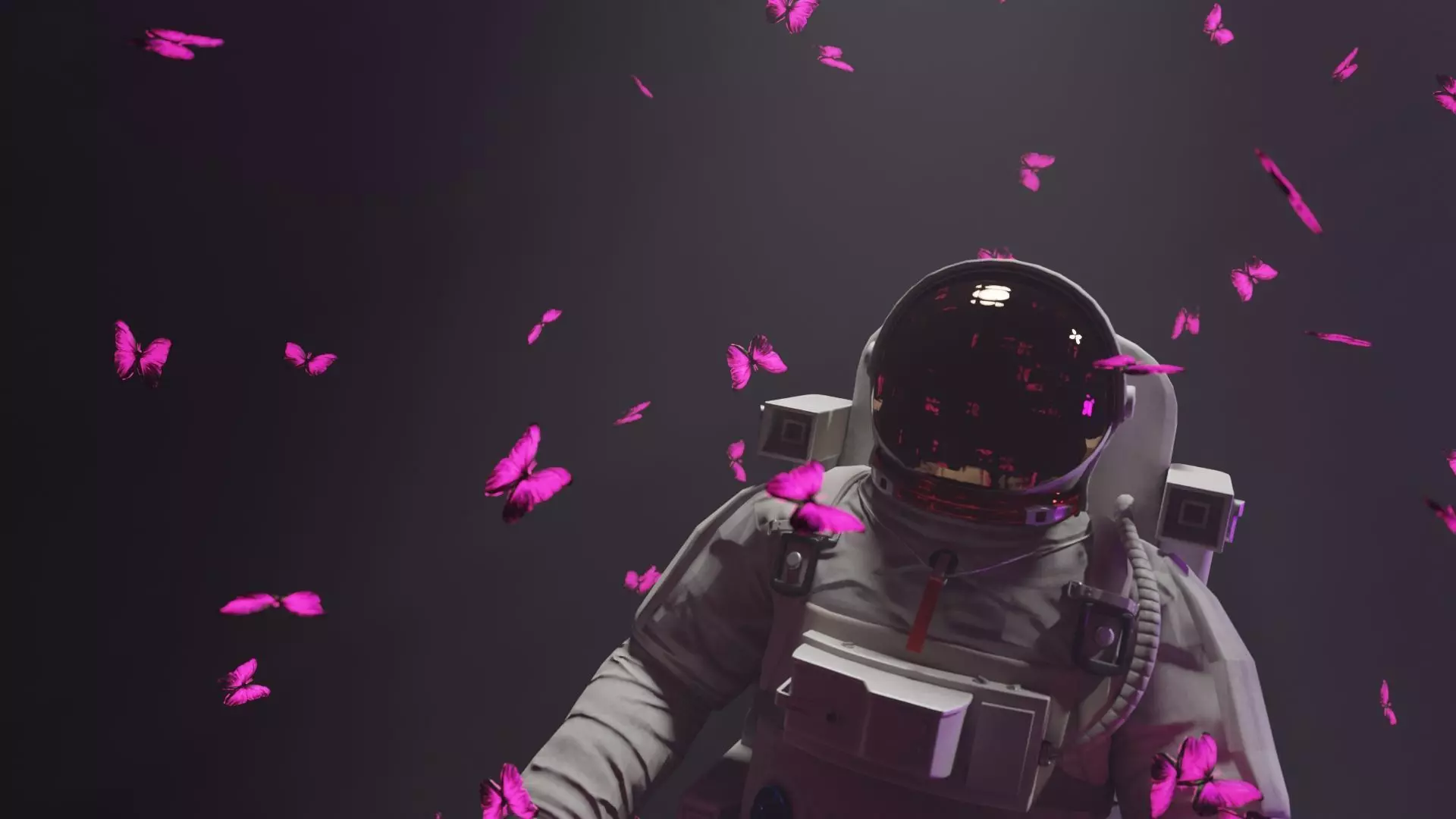 ANIMATED SPACESUIT NASA with BUTTERFLYES 3D model 3D model_0