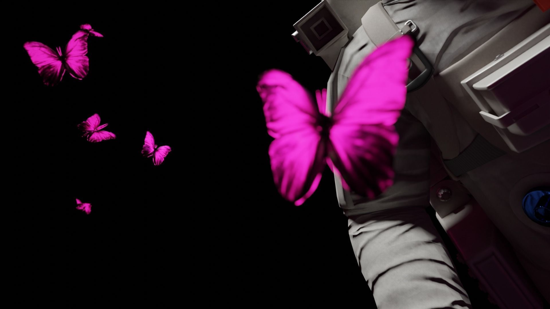 ANIMATED SPACESUIT NASA with BUTTERFLYES 3D model 3D model_4