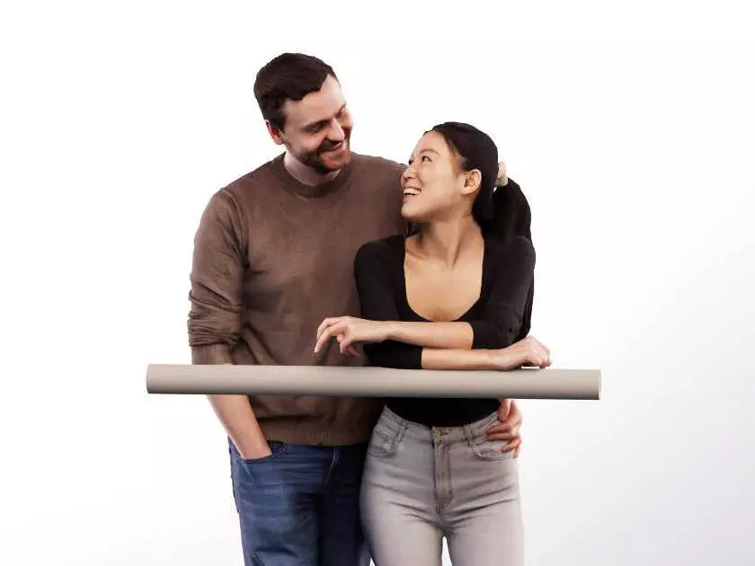 Anita Nathan 14255 - Standing Casual Couple On A Fence Low-poly 3D model_0