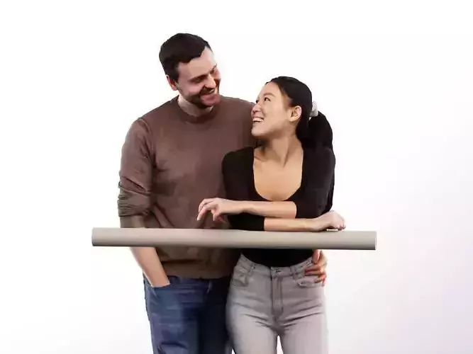 Anita Nathan 14255 - Standing Casual Couple On A Fence