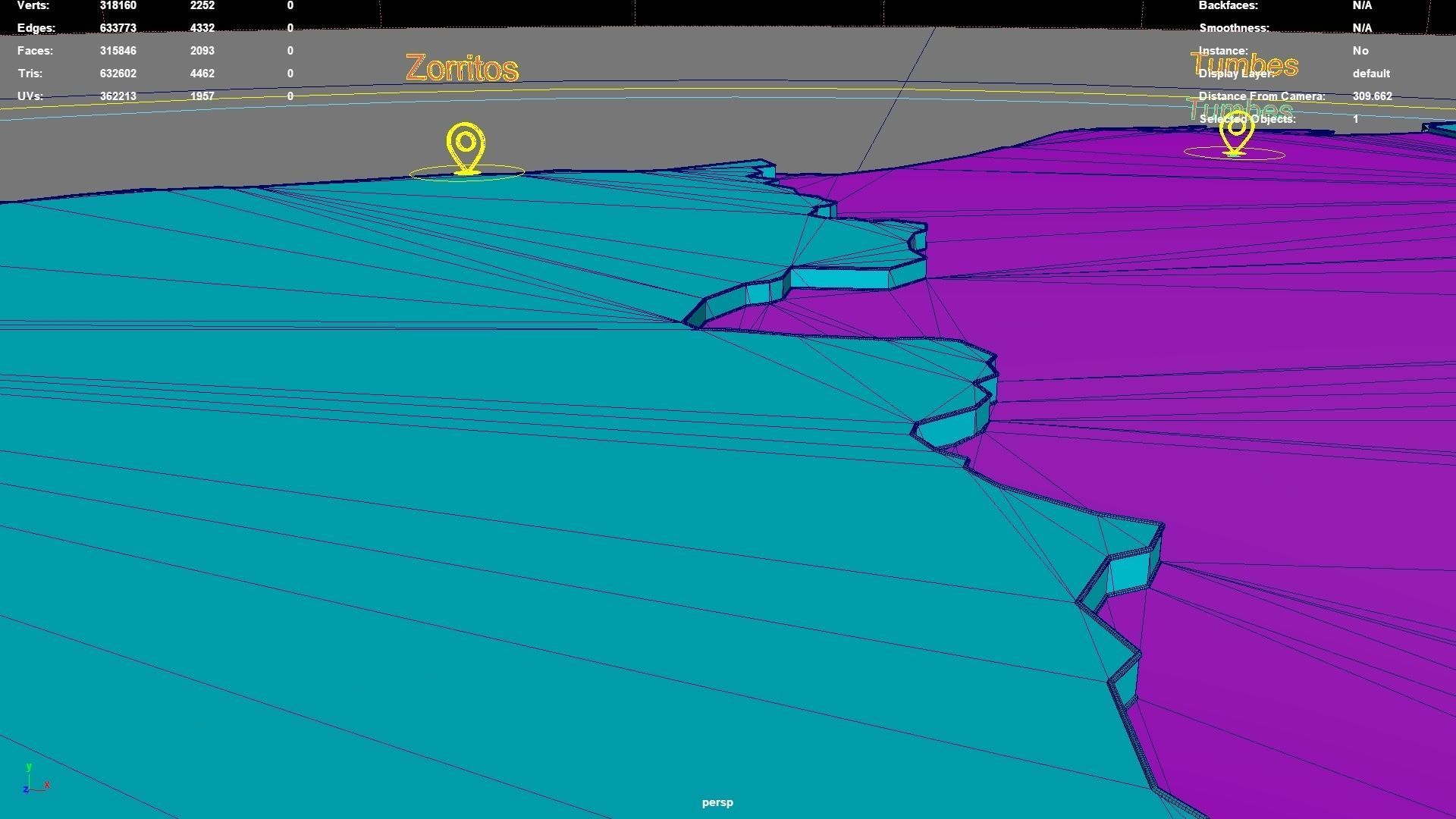 Tumbes  Peru map region geography political geographic 3D model_6