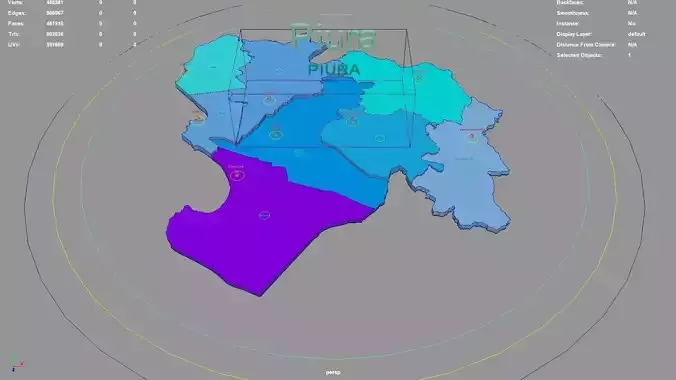 Piura  Peru map region geography political geographic