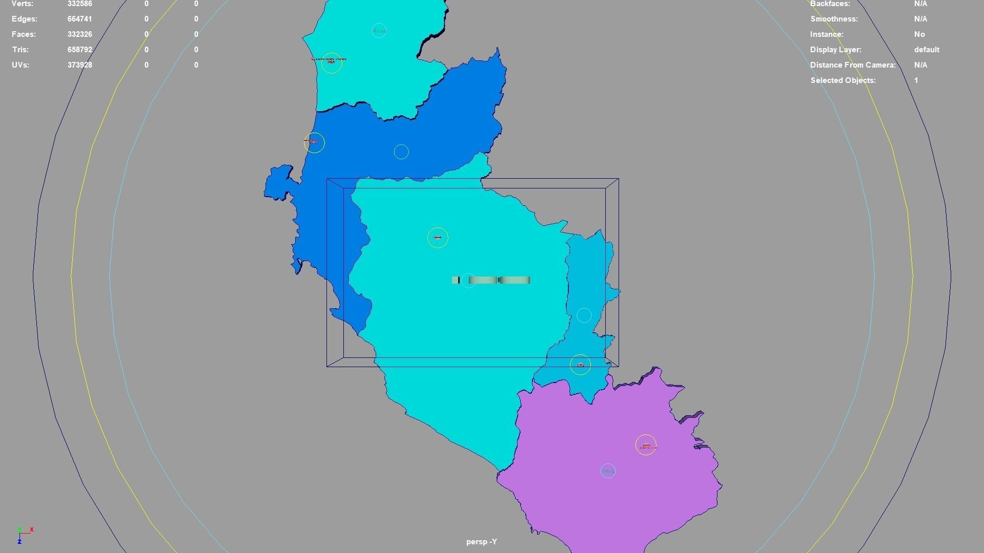 Ica  Peru map region geography political geographic 3D model_1