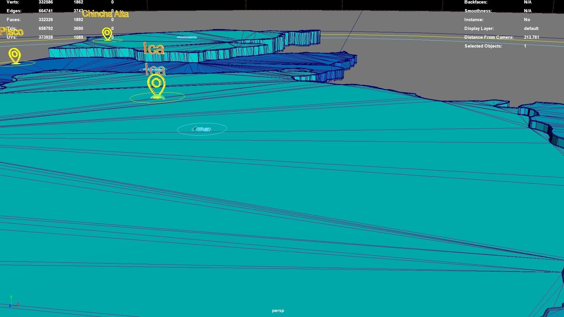 Ica  Peru map region geography political geographic 3D model_6