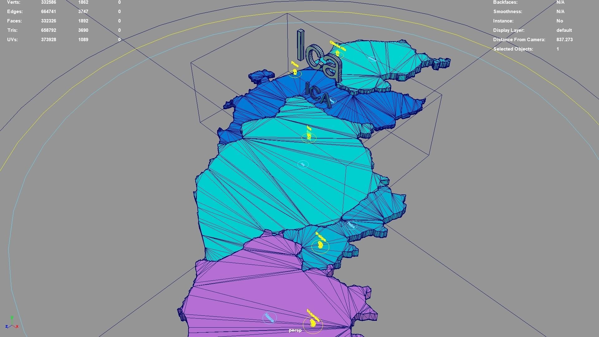 Ica  Peru map region geography political geographic 3D model_5