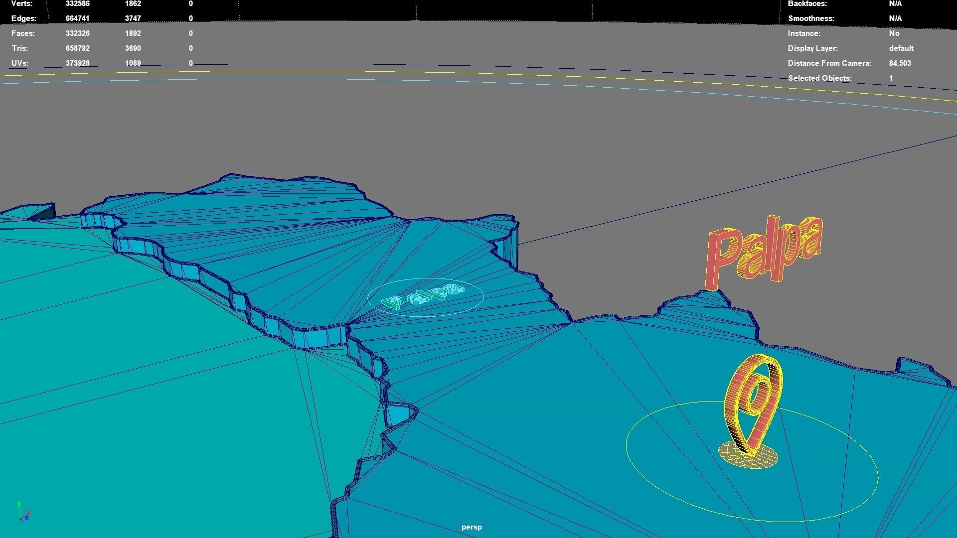 Ica  Peru map region geography political geographic 3D model_7