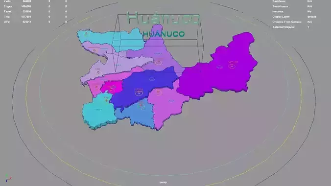 Huanuco  Peru map region geography political geographic