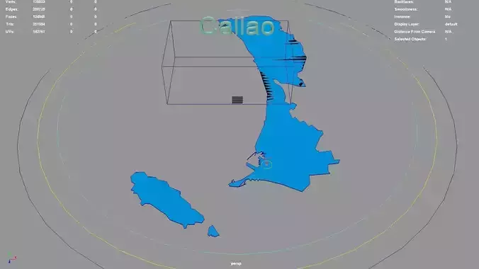 Callao Peru map region geography political geographic 3D model