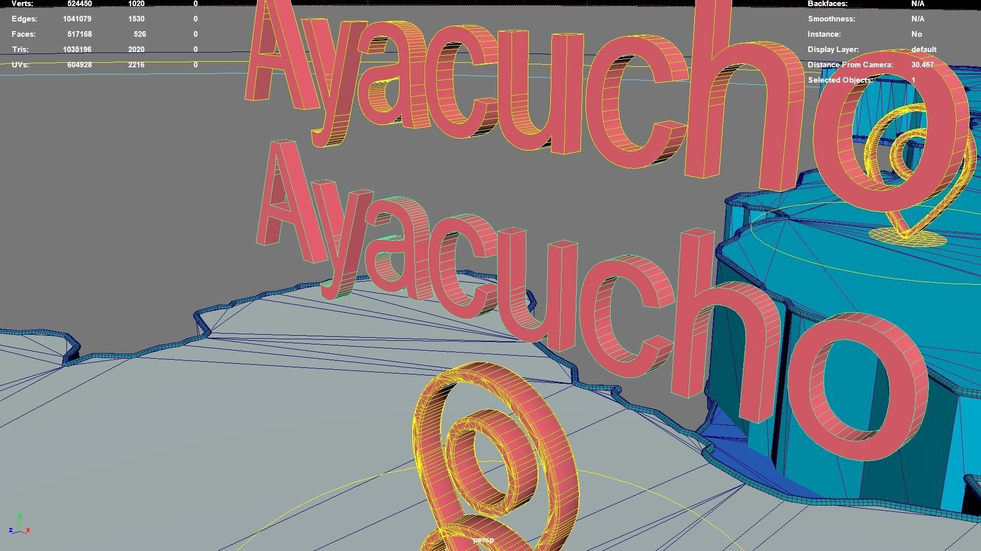Ayacucho  Peru map region geography political geographic 3D model_9