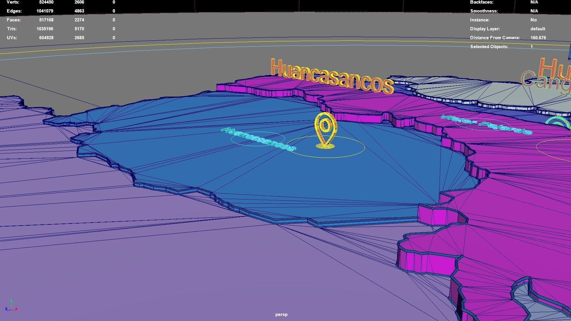 Ayacucho  Peru map region geography political geographic 3D model_8