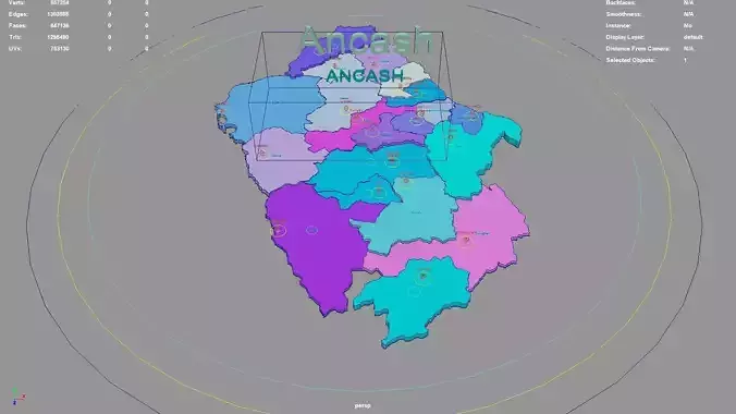 Ancash Peru map region geography political geographic 3D model