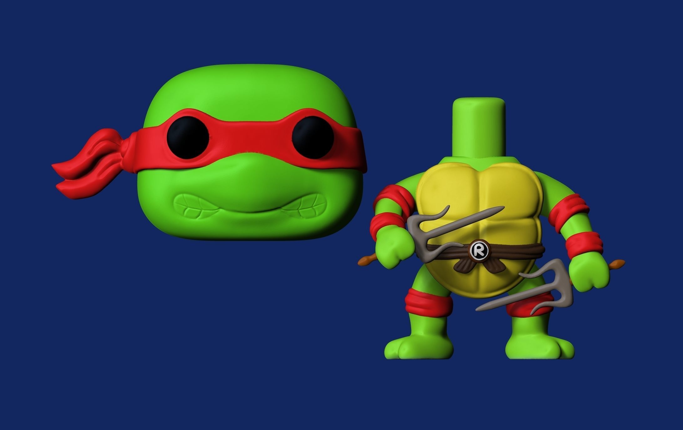 Raphael Funko pop 3D print model_4