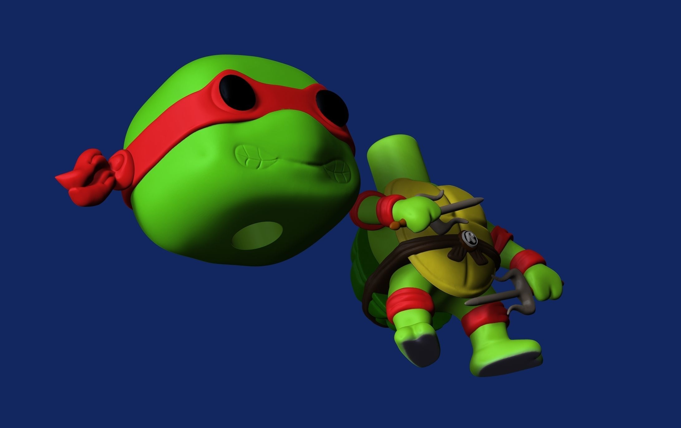 Raphael Funko pop 3D print model_3