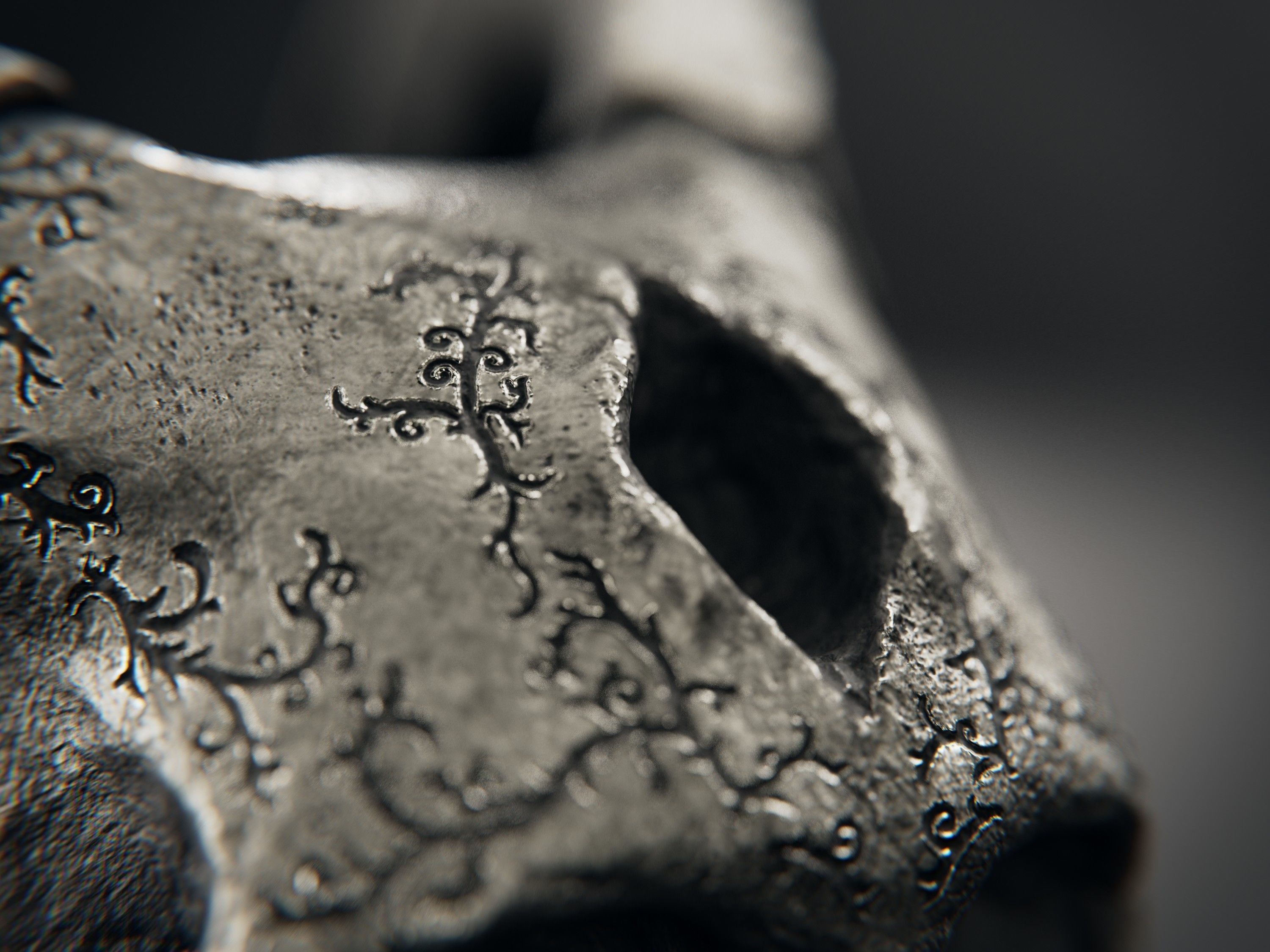 humanoid skull - the eye of suffering 3D model_4