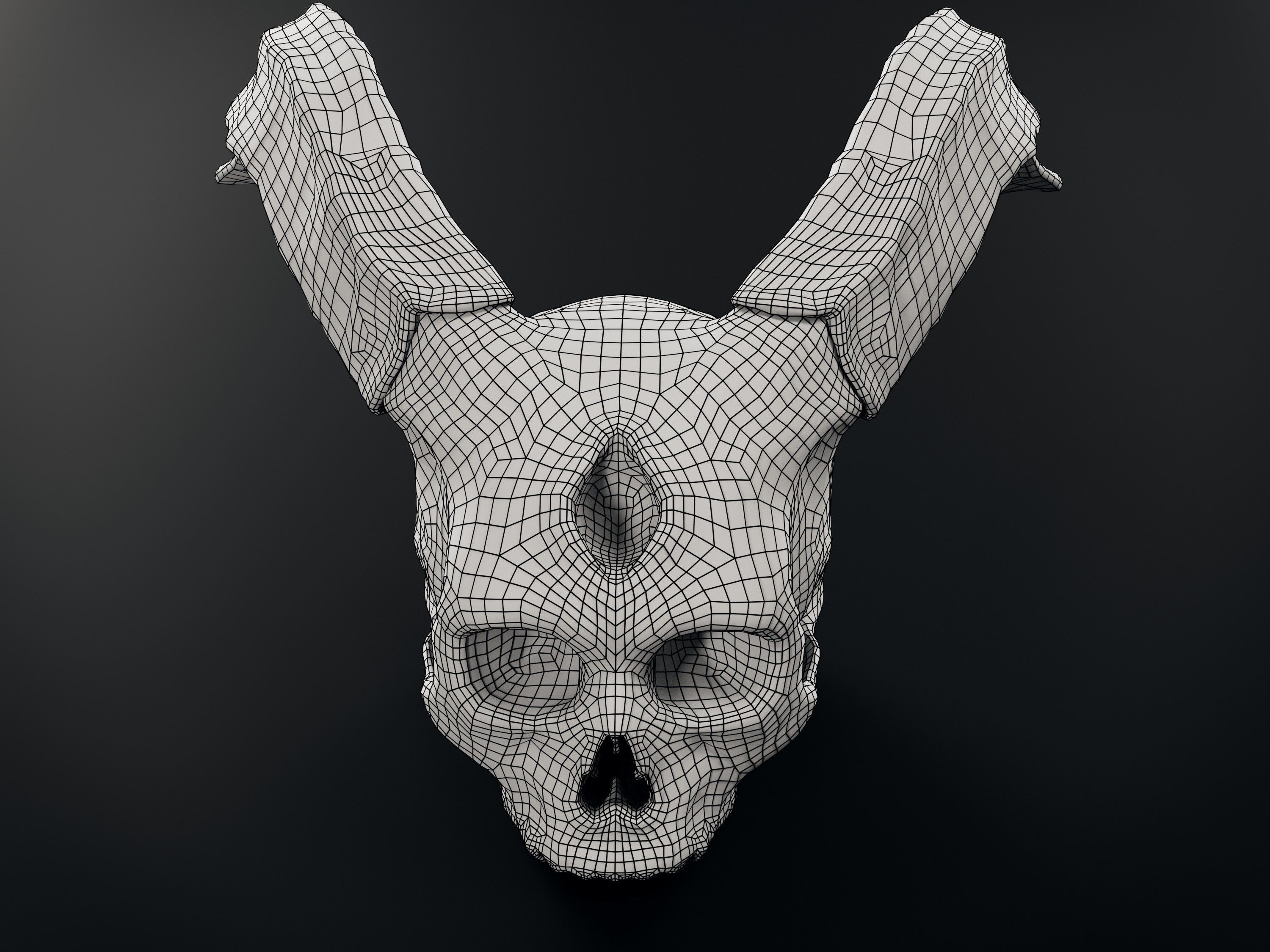 humanoid skull - the eye of suffering 3D model_2