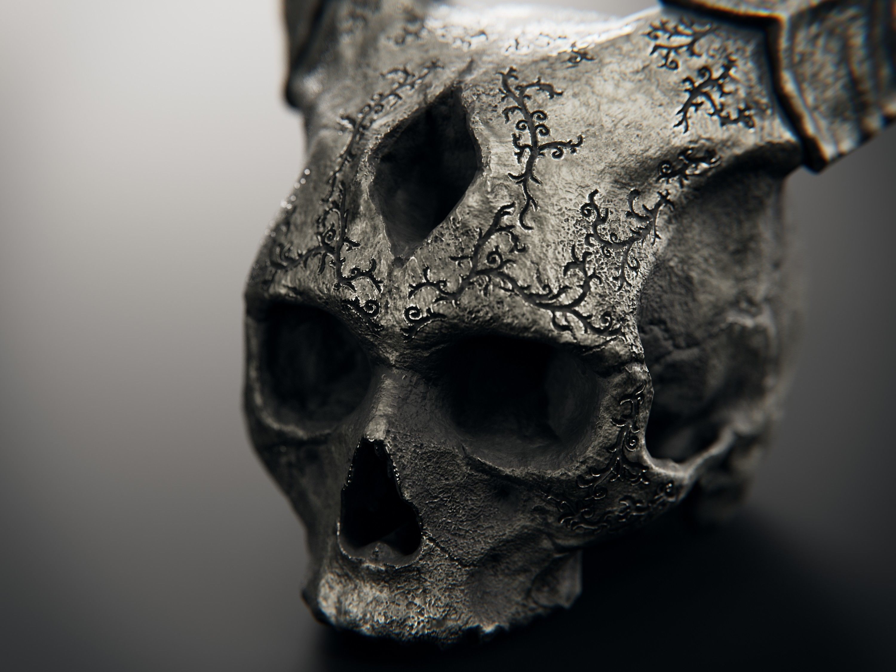 humanoid skull - the eye of suffering 3D model_1