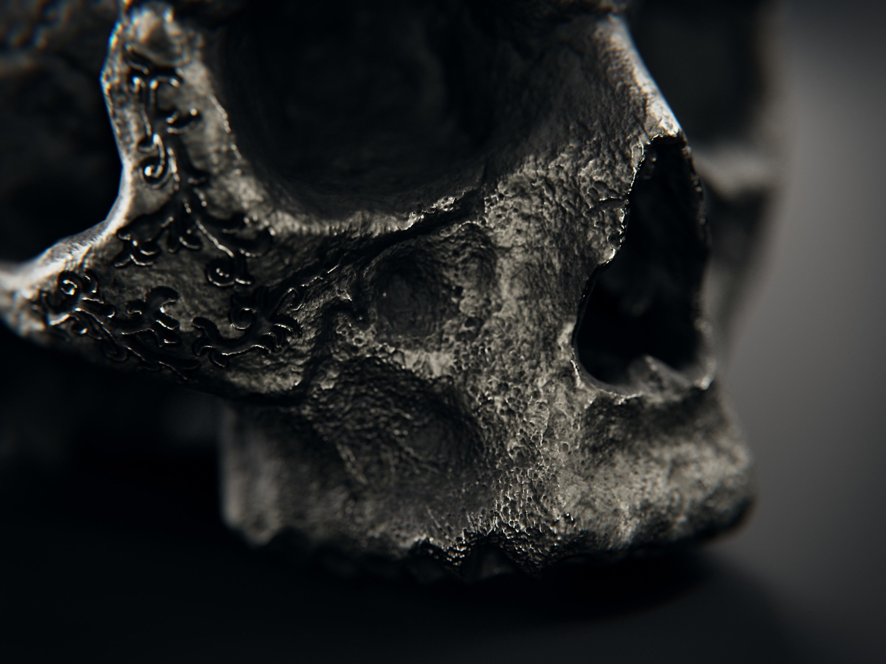 humanoid skull - the eye of suffering 3D model_3